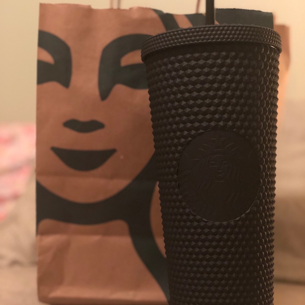 Spiky Matte Black Starbucks Tumbler